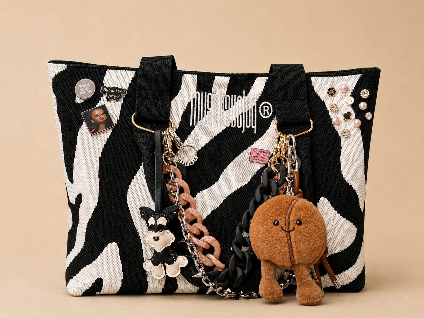 Black/White Canvas Tote